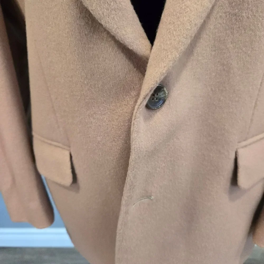 🐢 Emilio Bruzzi Italy Wool & Cashmere Camel Fur Blazer. Size 40 Reg.